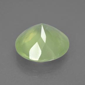 Prehnite naturale verde da 8,59 ct, taglio rotondo, traslucido