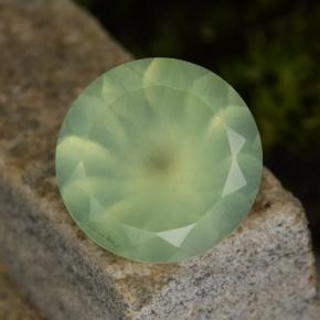 Prehnite naturale verde da 8,70 ct, taglio rotondo, traslucido