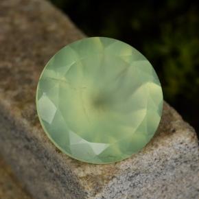 Prehnite naturale verde da 8,70 ct, taglio rotondo, traslucido