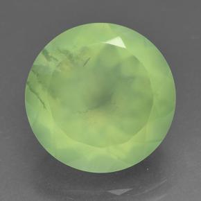 Prehnite naturale verde da 9,19 ct, taglio rotondo, traslucido