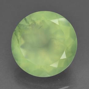Prehnite naturale verde da 9,19 ct, taglio rotondo, traslucido