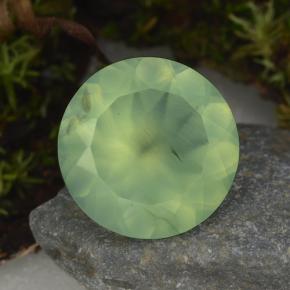 Prehnite naturale verde da 8,59 ct, taglio rotondo, traslucido