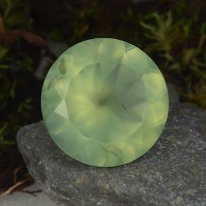 Prehnite naturale verde da 8,59 ct, taglio rotondo, traslucido