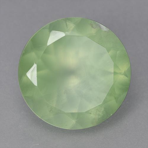 Prehnite naturale verde da 9,13 ct, taglio rotondo, trasparente