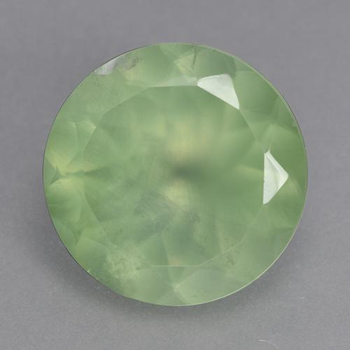 Prehnite naturale verde da 9,13 ct, taglio rotondo, trasparente