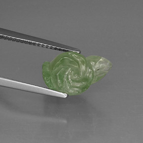 Prehnite naturale verde da 6,81 ct, trasparente, trasparente/traslucido
