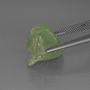 Prehnite naturale verde da 6,81 ct, trasparente, trasparente/traslucido