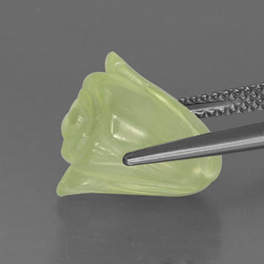 Prehnite naturale verde da 7,35 ct, trasparente, trasparente/traslucido