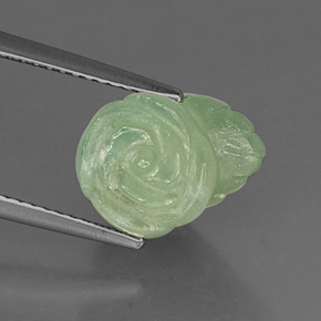 Prehnite naturale verde da 7,23 ct, forma fantasia, traslucido