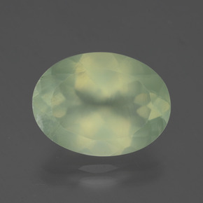 Prehnite naturale verde da 8,36 ct, taglio ovale, trasparente