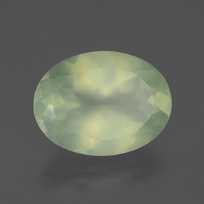 Prehnite naturale verde da 8,36 ct, taglio ovale, trasparente