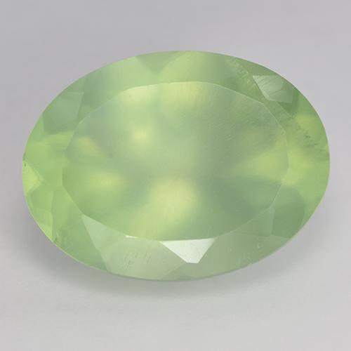 Prehnite naturale verde da 8,98 ct, taglio ovale, traslucido