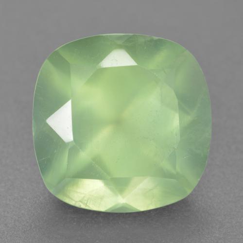 Prehnite naturale verde da 6,62 ct, taglio a cuscino, traslucido