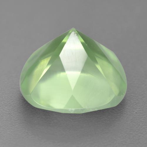 Prehnite naturale verde da 6,62 ct, taglio a cuscino, traslucido
