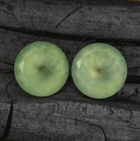 Prehnite naturale verde da  ct, taglio rotondo, traslucido