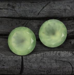 Prehnite naturale verde da  ct, taglio rotondo, traslucido