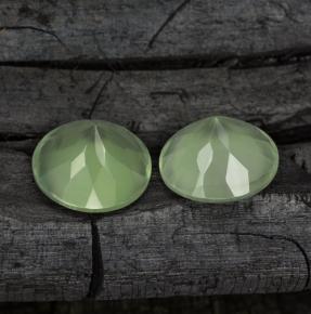 Prehnite naturale verde da  ct, taglio rotondo, traslucido