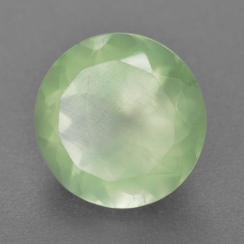 Prehnite naturale verde da 5,72 ct, taglio rotondo, traslucido