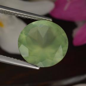 Prehnite naturale verde da 5,50 ct, taglio rotondo, traslucido