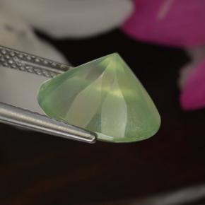 Prehnite naturale verde da 5,50 ct, taglio rotondo, traslucido