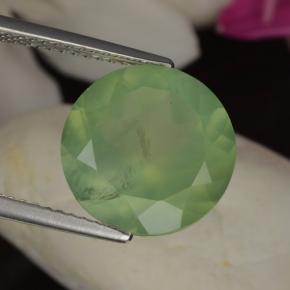 Prehnite naturale verde da 5,97 ct, taglio rotondo, traslucido