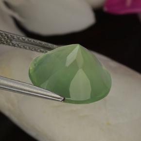 Prehnite naturale verde da 5,97 ct, taglio rotondo, traslucido