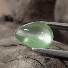 Prehnite naturale verde da 1,85 ct, taglio a pera, trasparente