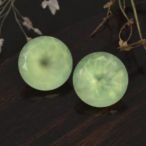 Prehnite naturale verde da 11,55 ct, taglio rotondo, traslucido