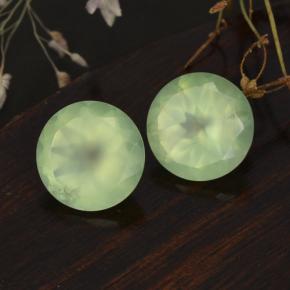 Prehnite naturale verde da 11,55 ct, taglio rotondo, traslucido