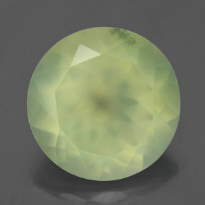 Prehnite Verde naturale da 5.88 ct, Taglio rotondo, Traslucido