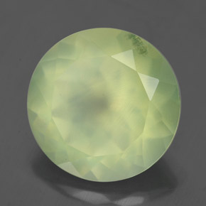 Prehnite Verde naturale da 5.88 ct, Taglio rotondo, Traslucido