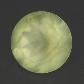 Prehnite naturale verde da 5,78 ct, taglio rotondo, traslucido