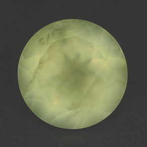 Prehnite naturale verde da 5,78 ct, taglio rotondo, traslucido