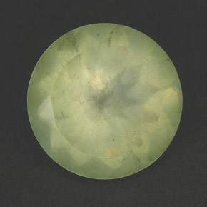 Prehnite naturale verde da 5,90 ct, taglio rotondo, trasparente