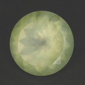 Prehnite naturale verde da 5,90 ct, taglio rotondo, trasparente