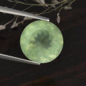 Prehnite naturale verde da 5,61 ct, taglio rotondo, traslucido