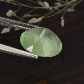 Prehnite naturale verde da 5,61 ct, taglio rotondo, traslucido