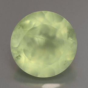 Prehnite naturale verde da 6,02 ct, taglio rotondo, trasparente