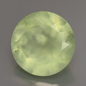 Prehnite naturale verde da 6,02 ct, taglio rotondo, trasparente