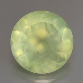 Prehnite naturale verde da 5,84 ct, taglio rotondo, trasparente