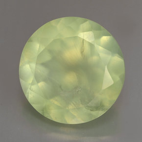 Prehnite naturale verde da 5,84 ct, taglio rotondo, trasparente