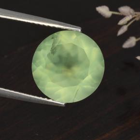 Prehnite Verde naturale da 5.61 ct, Taglio rotondo, Traslucido