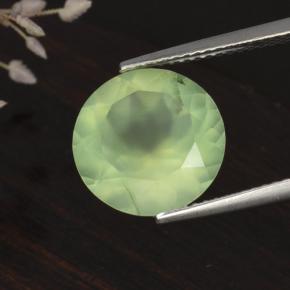 Prehnite Verde naturale da 5.61 ct, Taglio rotondo, Traslucido