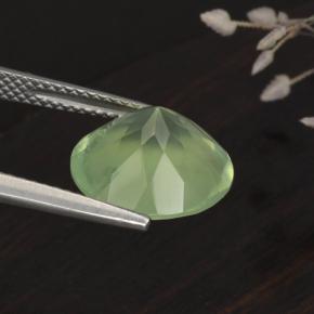 Prehnite Verde naturale da 5.61 ct, Taglio rotondo, Traslucido