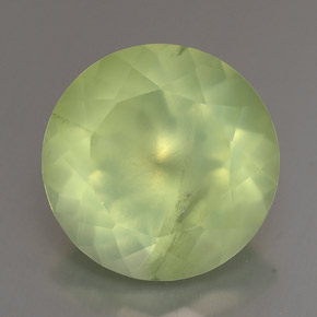 Prehnite naturale verde da 5,77 ct, taglio rotondo, trasparente
