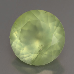 Prehnite naturale verde da 5,77 ct, taglio rotondo, trasparente