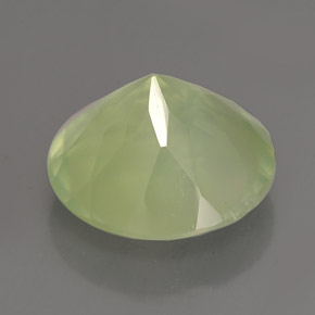 Prehnite naturale verde da 5,77 ct, taglio rotondo, trasparente