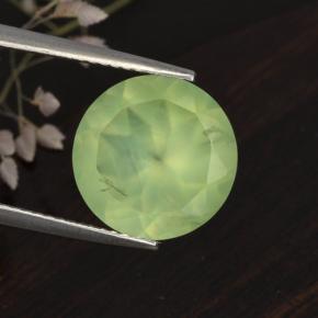 Prehnite naturale verde da 5,62 ct, taglio rotondo, traslucido
