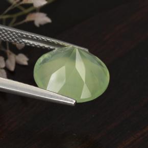 Prehnite naturale verde da 5,62 ct, taglio rotondo, traslucido