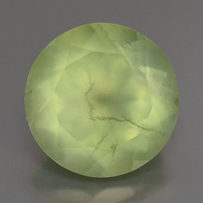 Prehnite naturale verde da 6,01 ct, taglio rotondo, trasparente